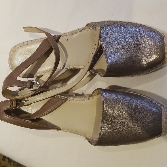 FRANCO SARTO pella espadrilles sandals lariza ankle strap flat plated platform - Picture 2 of 4